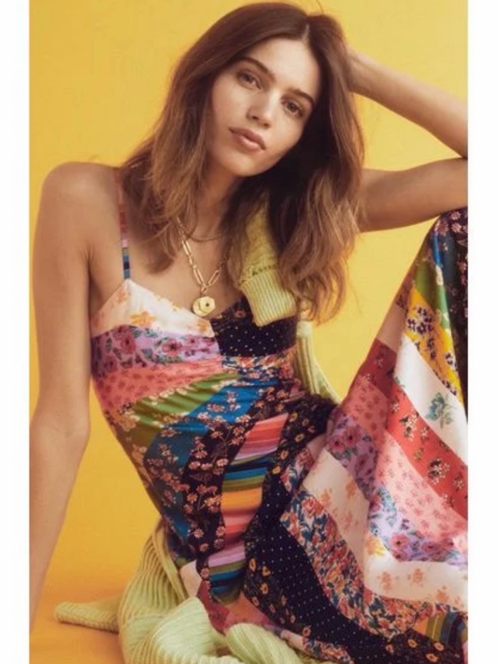 Free People Fiona Maxi Slip Dress, Confetti Combo, Med